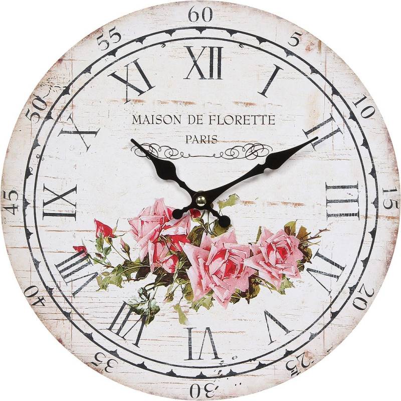 Ambiente Haus Wanduhr »Wanduhr - Rose 28cm« von Ambiente Haus