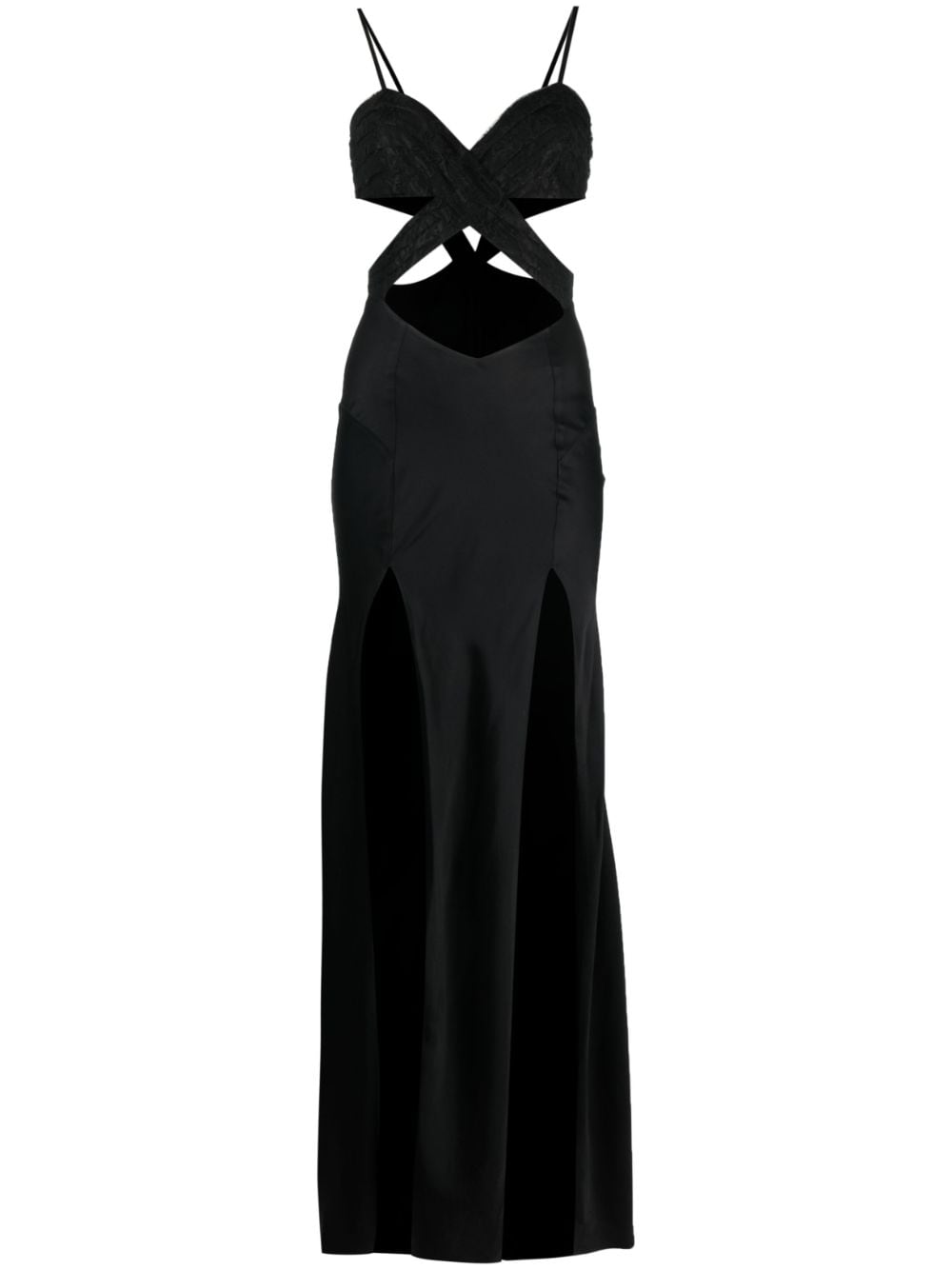 Amen chantilly-lace cut-out gown - Black von Amen