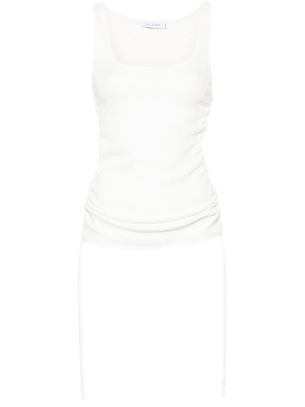 Amen drawstring-detail ribbed tank top - White von Amen