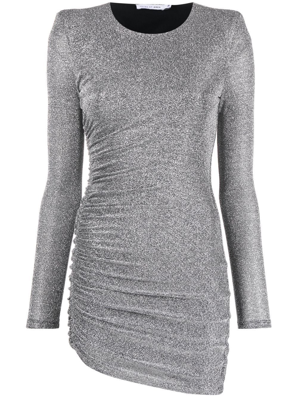 Amen metallic ruched mini dress - Silver von Amen