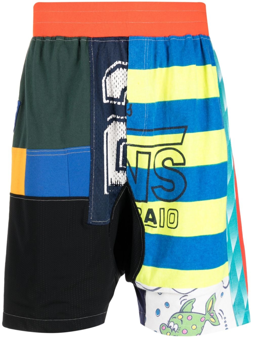 Amen patchwork-design track shorts - Multicolour von Amen