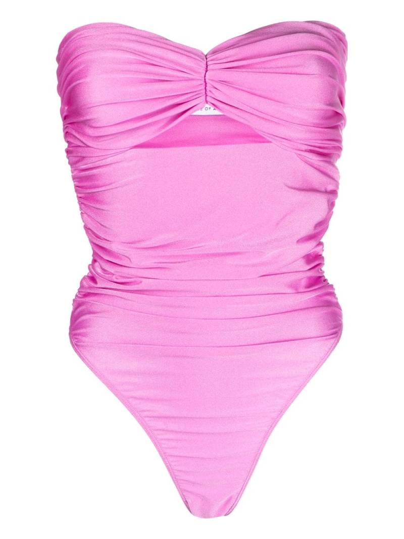 Amen ruched-effect strapless swimsuit - Pink von Amen