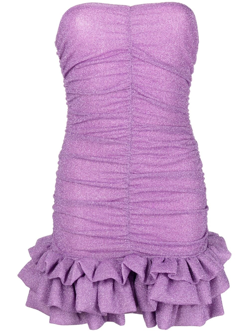 Amen ruffle-detail gathered dress - Purple von Amen