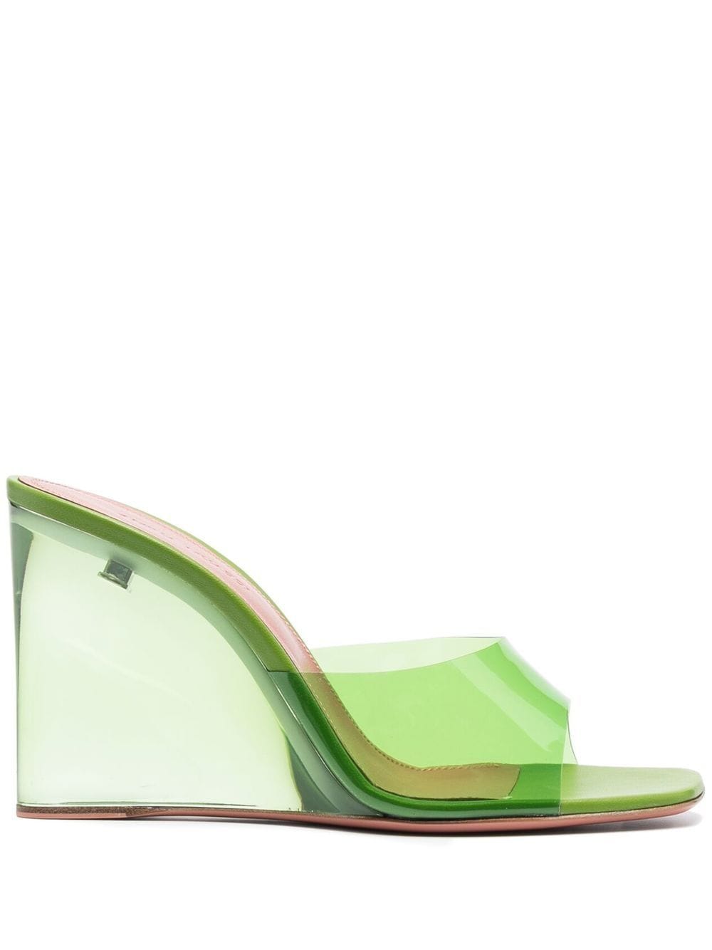 Amina Muaddi 95mm Lupita glass wedge heels - Green von Amina Muaddi