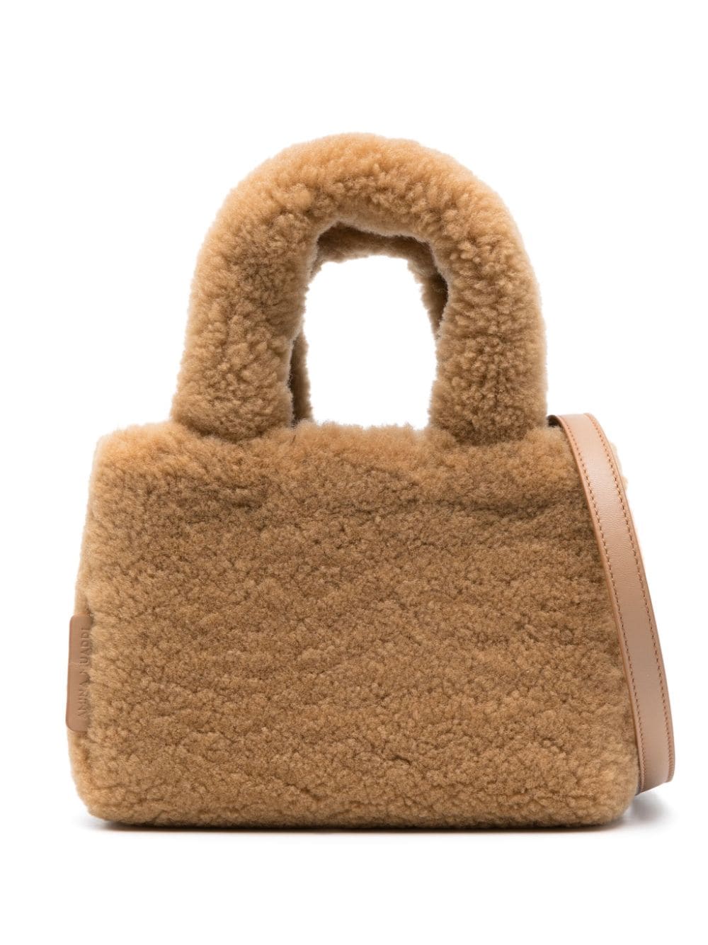 Amina Muaddi Amini Giuly shearling tote bag - Brown von Amina Muaddi