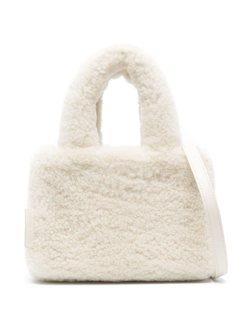 Amina Muaddi Amini Giuly shearling tote bag - White von Amina Muaddi