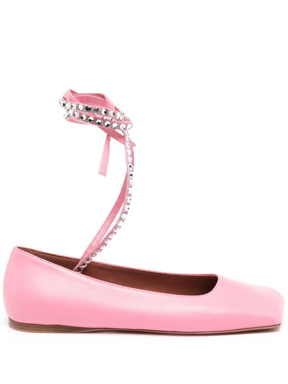 Amina Muaddi Ane leather ballerina shoes - Pink von Amina Muaddi