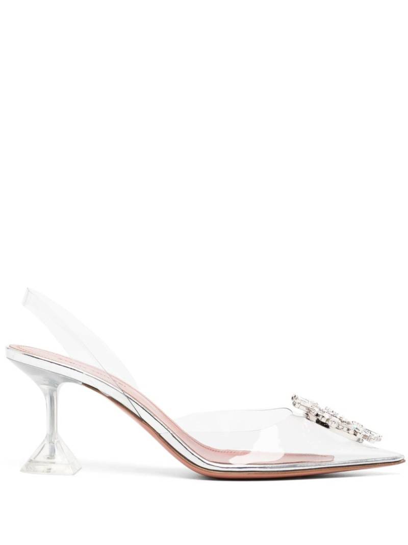 Amina Muaddi Begum 70mm slingback pumps - White von Amina Muaddi