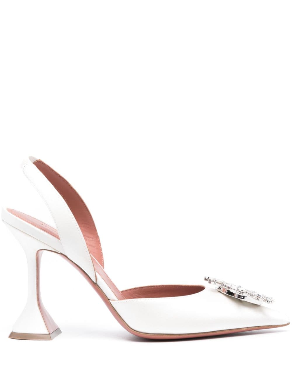 Amina Muaddi Begum 90mm satin pumps - White von Amina Muaddi