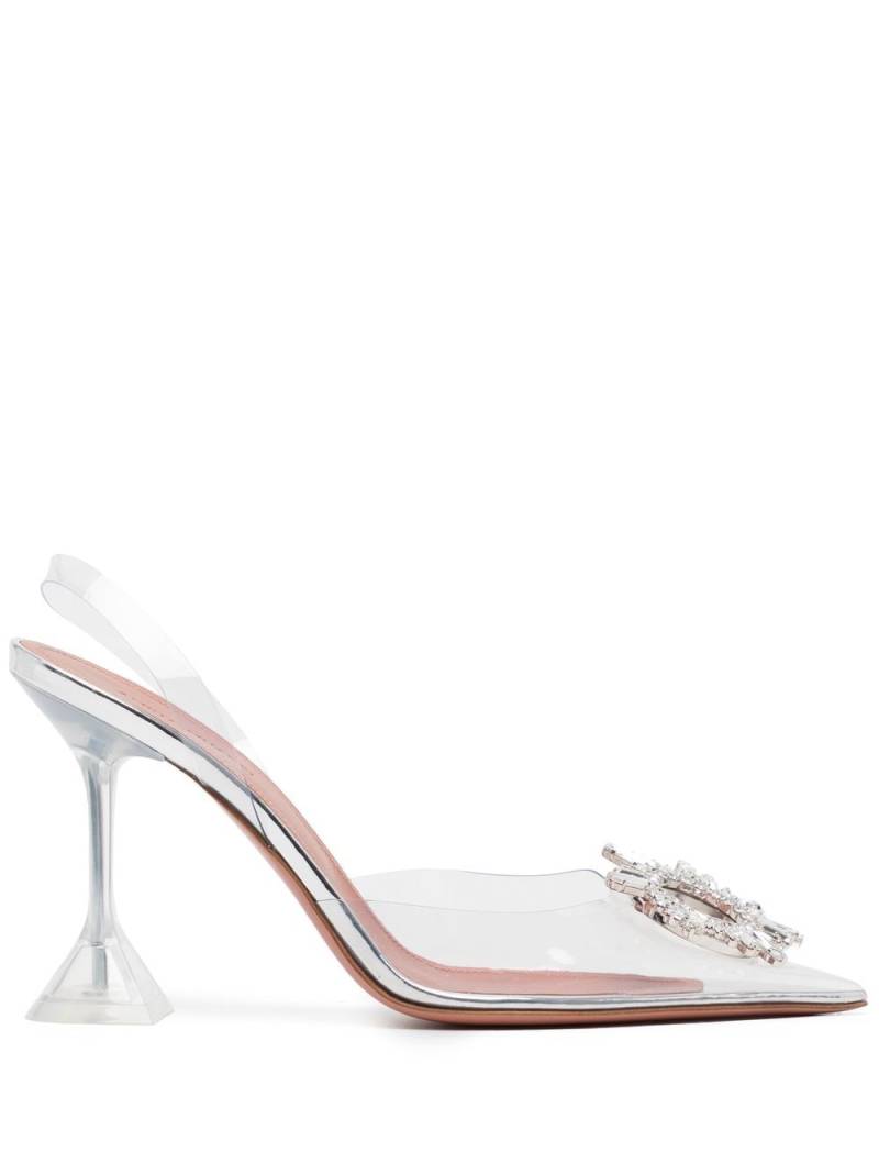 Amina Muaddi Begum 95mm transparent pumps - White von Amina Muaddi