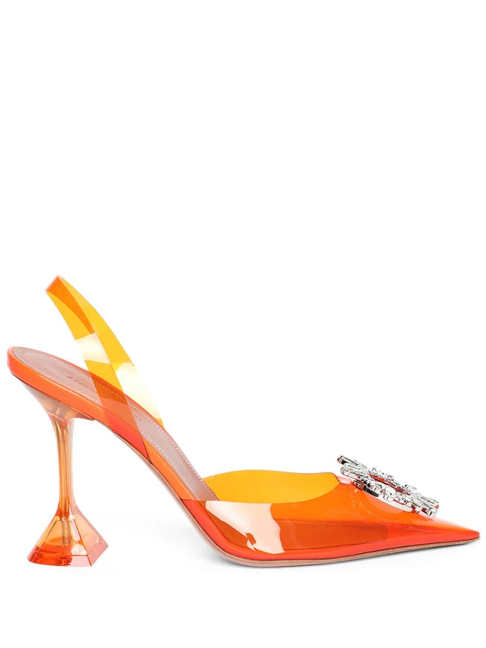 Amina Muaddi Begum Glass Sling 95mm pumps - Orange von Amina Muaddi