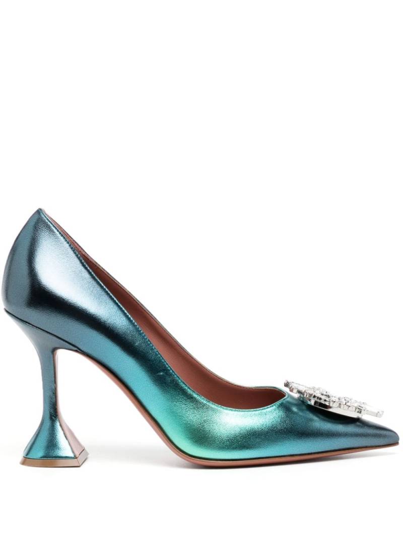 Amina Muaddi Begum crystal-embellished 105mm pumps - Blue von Amina Muaddi