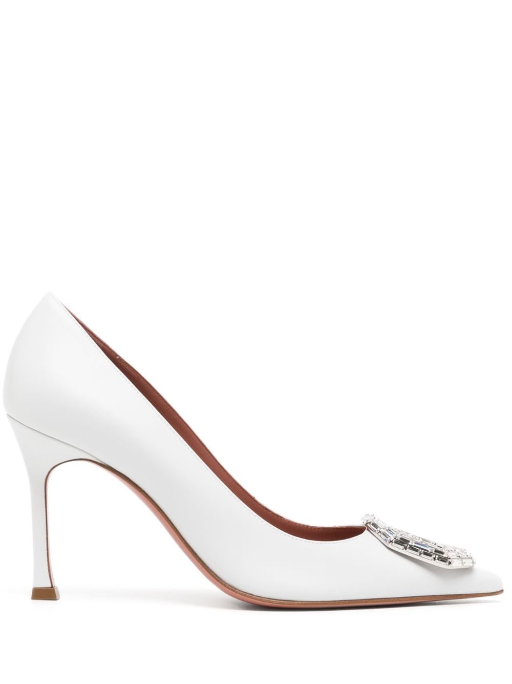 Amina Muaddi Camelia 90mm crystal-embellished pumps - White von Amina Muaddi