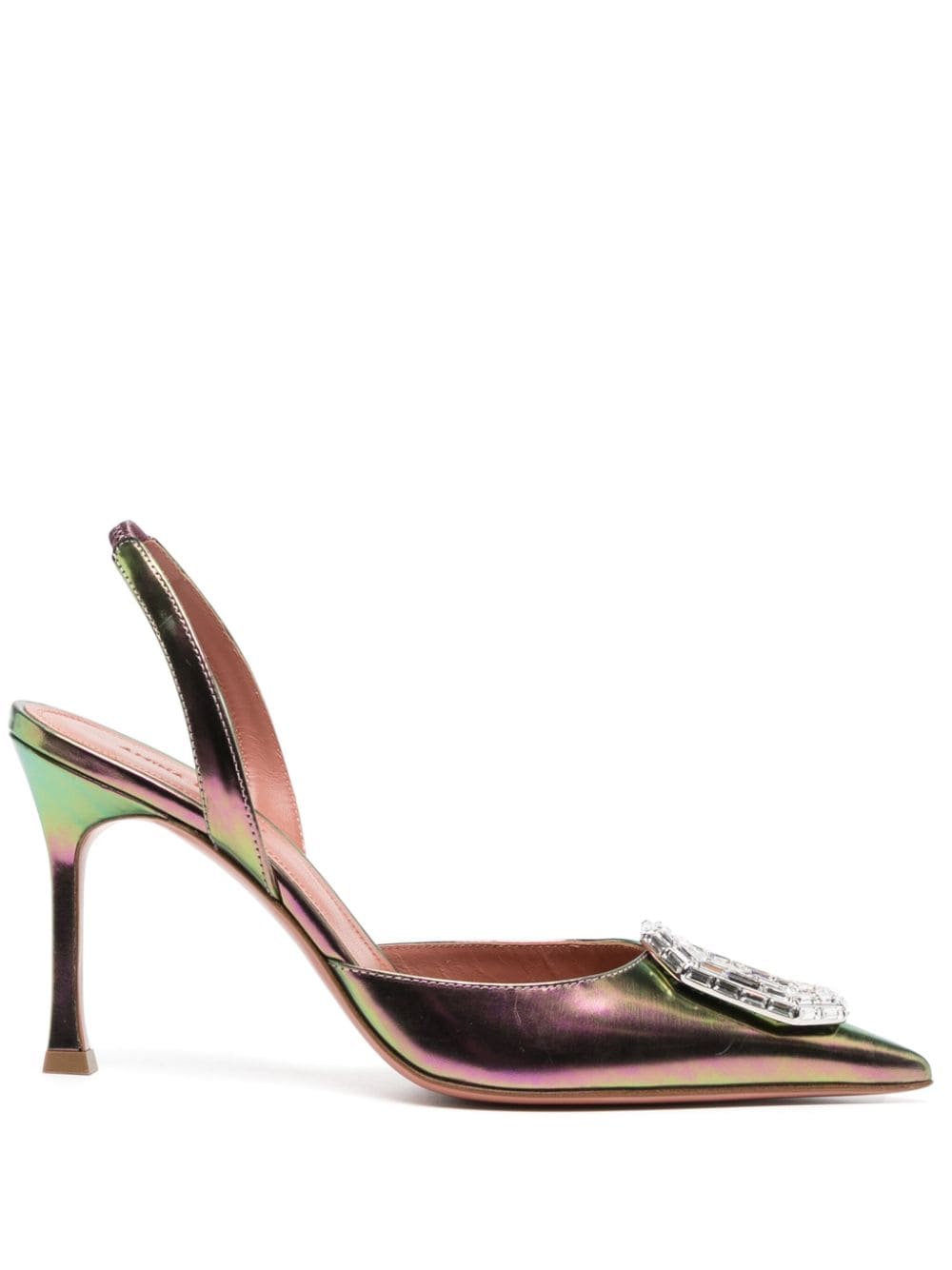 Amina Muaddi Camelia Sling 90mm iridescent pumps - Purple von Amina Muaddi