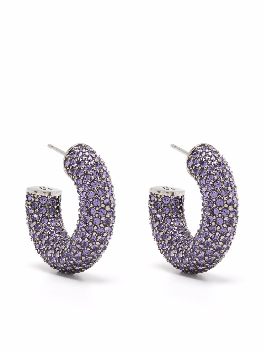 Amina Muaddi Cameron crystal-embellished hoops - Blue von Amina Muaddi