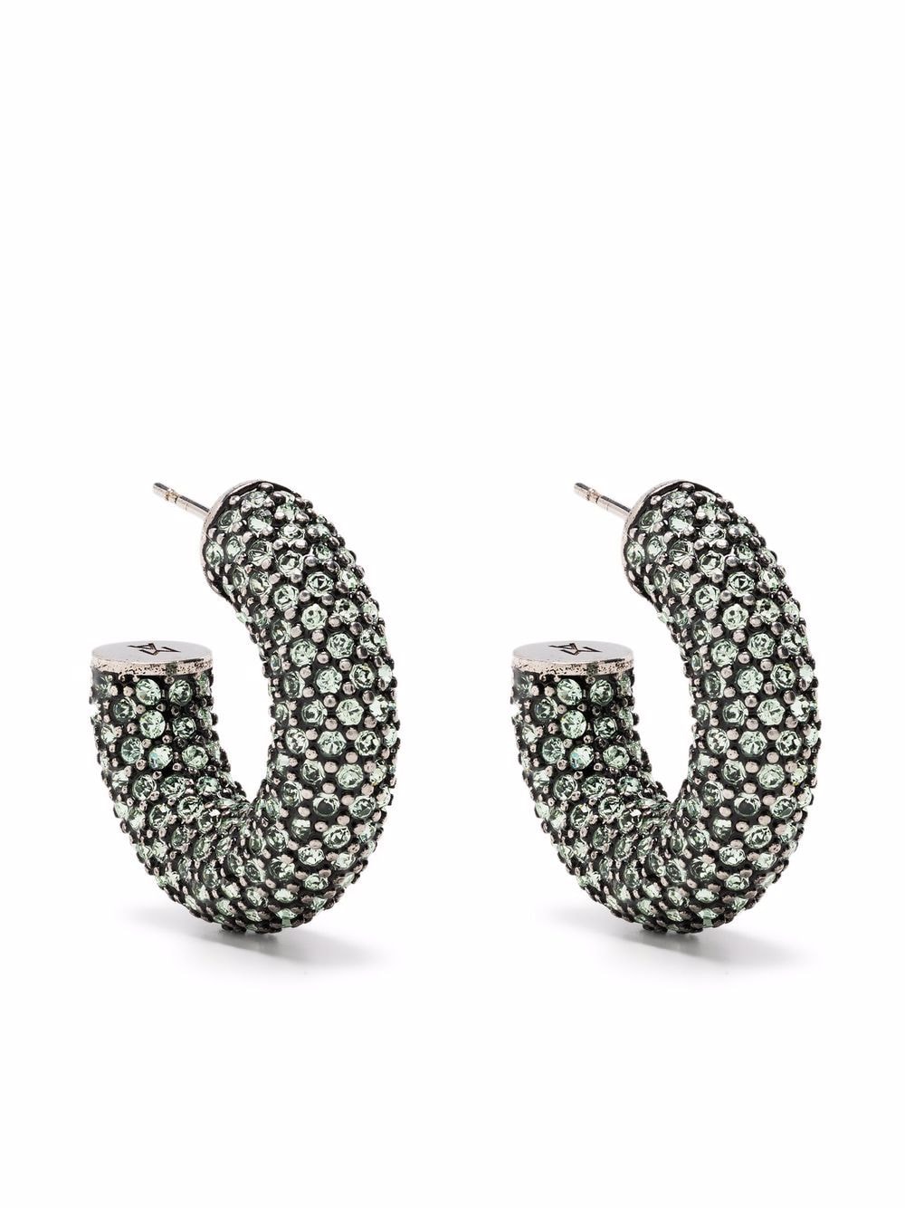 Amina Muaddi Cameron small hoop earrings - Silver von Amina Muaddi