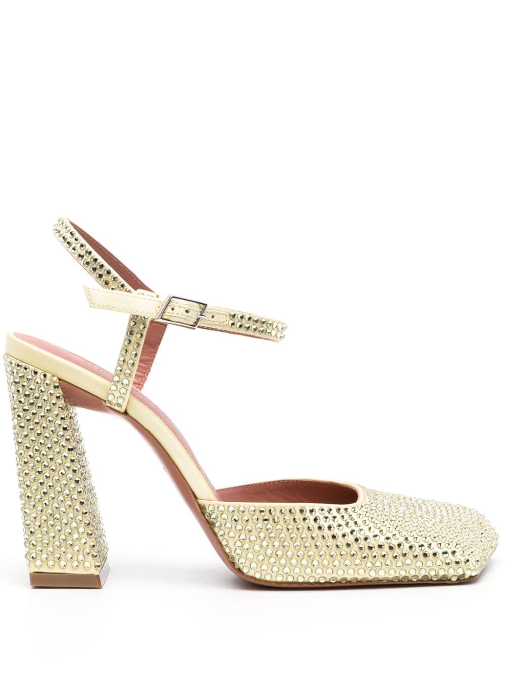 Amina Muaddi Charlotte 95mm crystal-embellished pumps - Yellow von Amina Muaddi