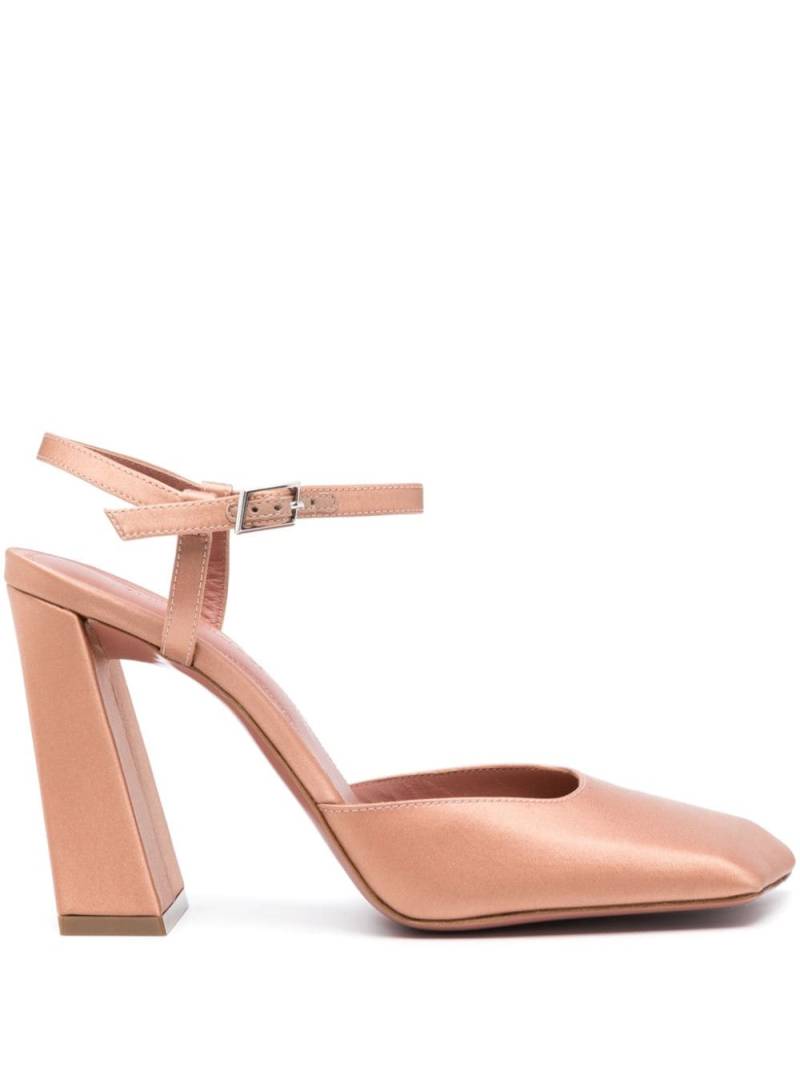 Amina Muaddi Charlotte 95mm satin pumps - Pink von Amina Muaddi