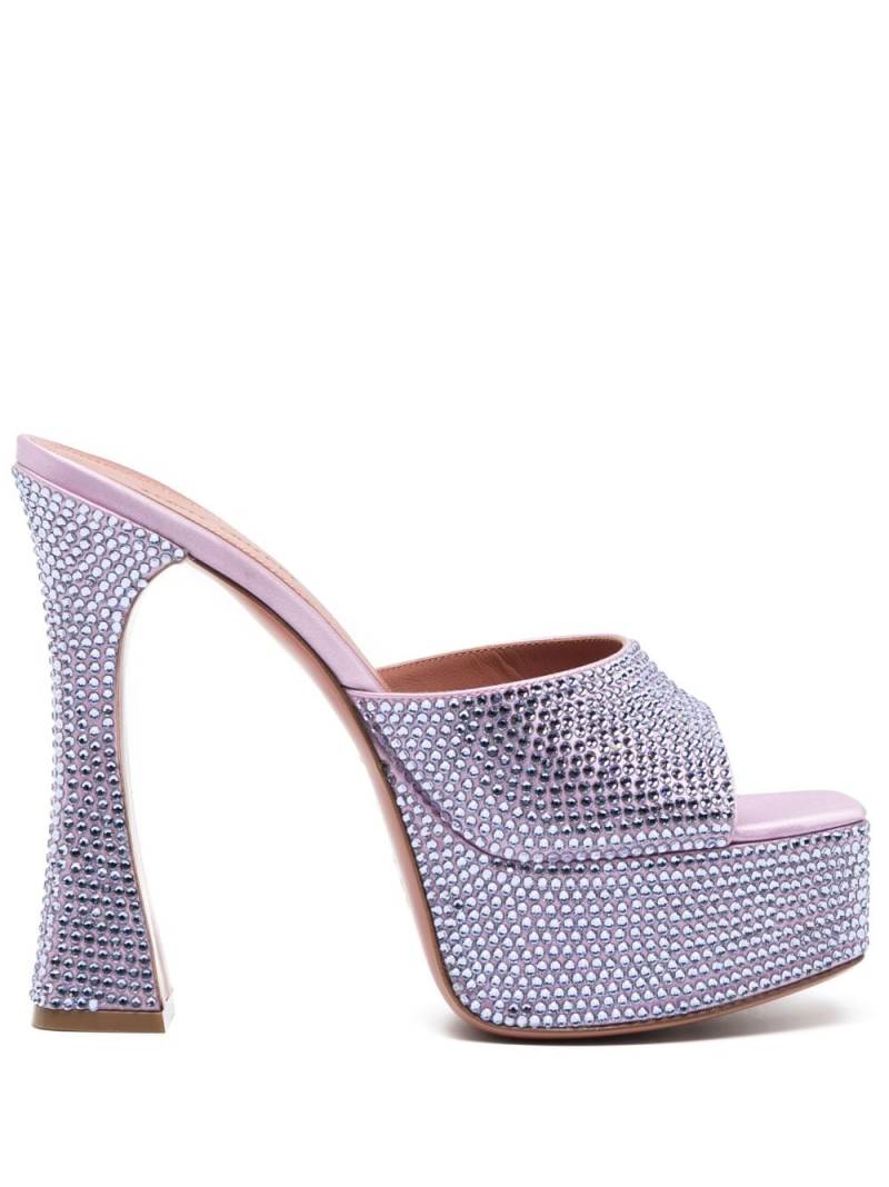 Amina Muaddi Dalida 140mm rhinestone-embellished mules - Purple von Amina Muaddi