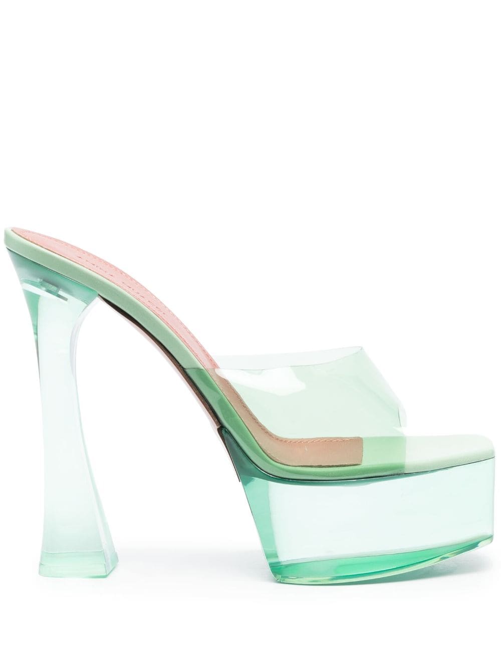 Amina Muaddi Dalida Glass 145mm platform sandals - Green von Amina Muaddi