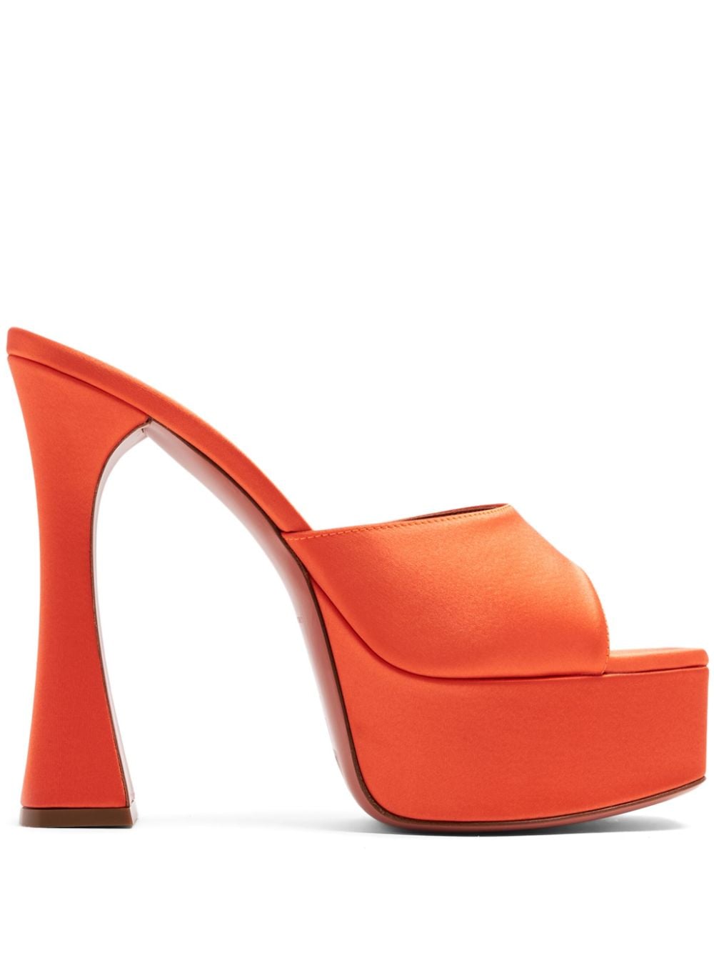 Amina Muaddi Dalida Satin 140mm platform sandals - Orange von Amina Muaddi