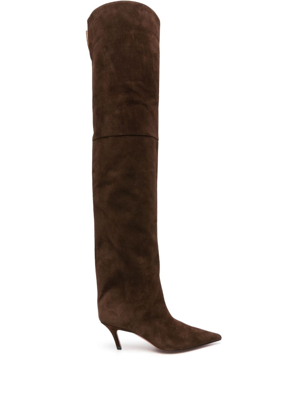 Amina Muaddi Fiona 60mm thigh-high boots - Brown von Amina Muaddi