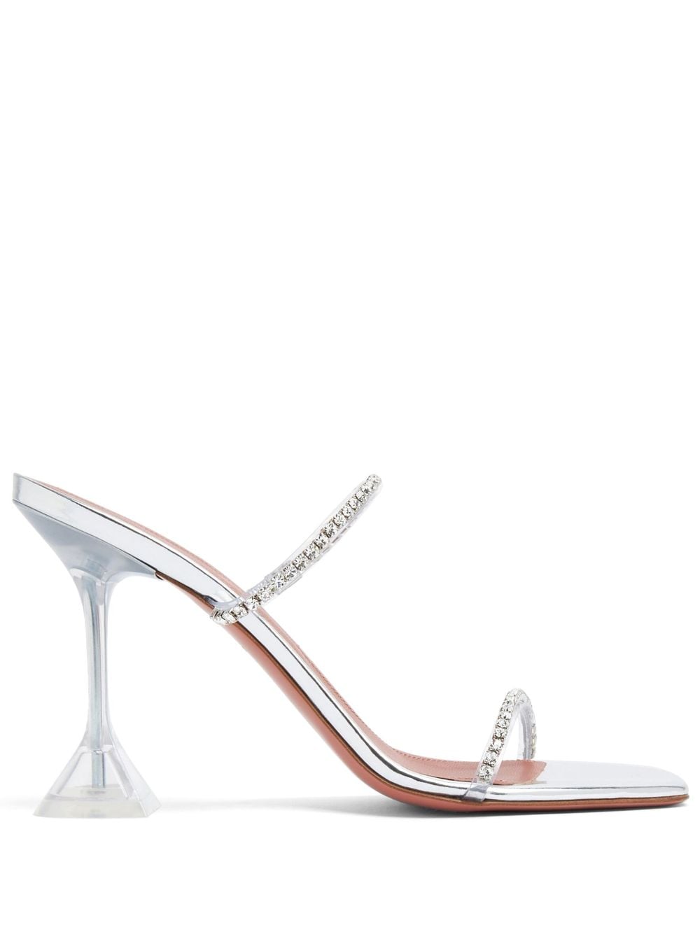 Amina Muaddi Gilda 95mm clear heel sandals - Silver von Amina Muaddi