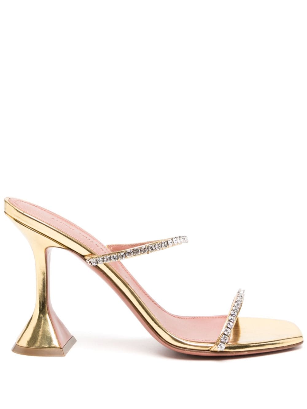 Amina Muaddi Gilda 95mm leather mules - Gold von Amina Muaddi