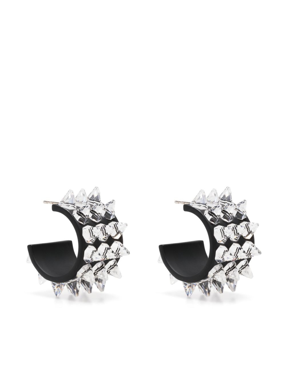 Amina Muaddi Karma spiked hoop earrings - White von Amina Muaddi