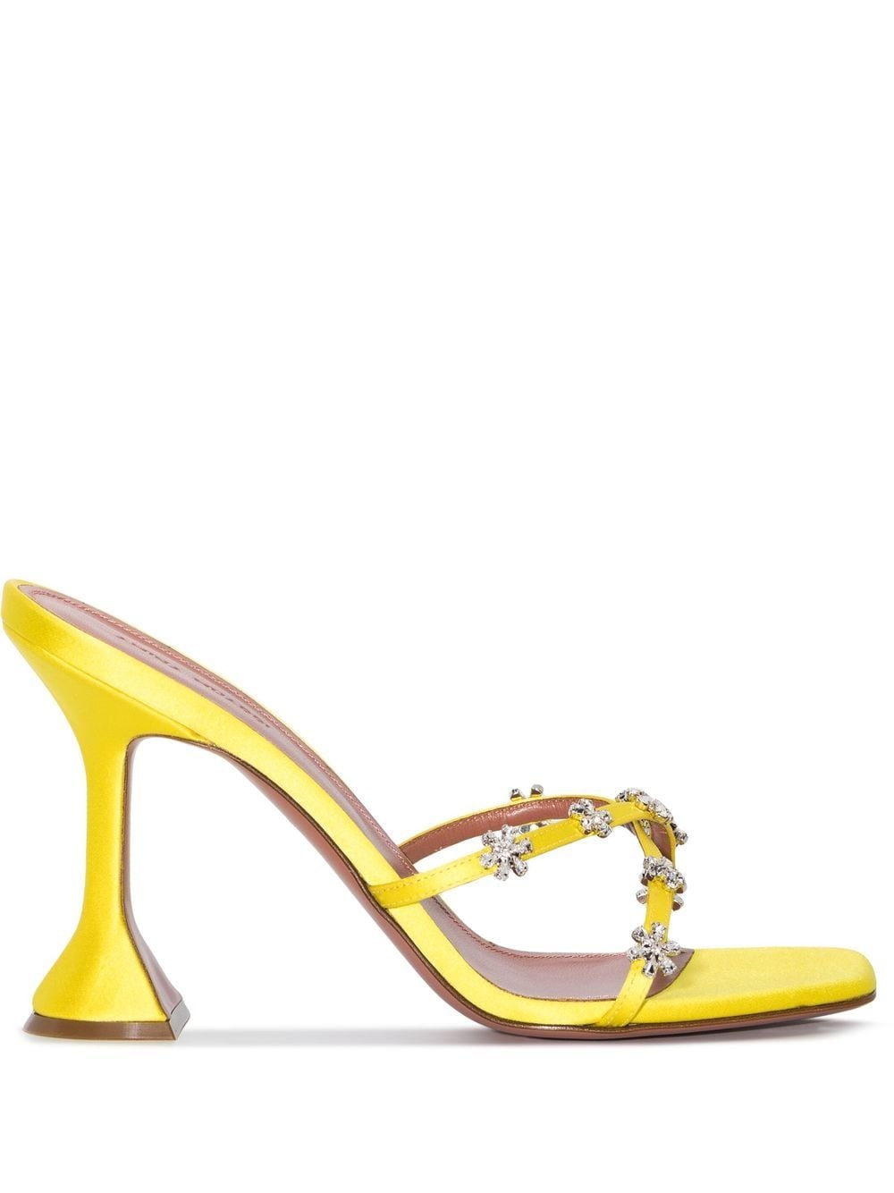 Amina Muaddi Lily 95mm crystal-embellished mules - Yellow von Amina Muaddi