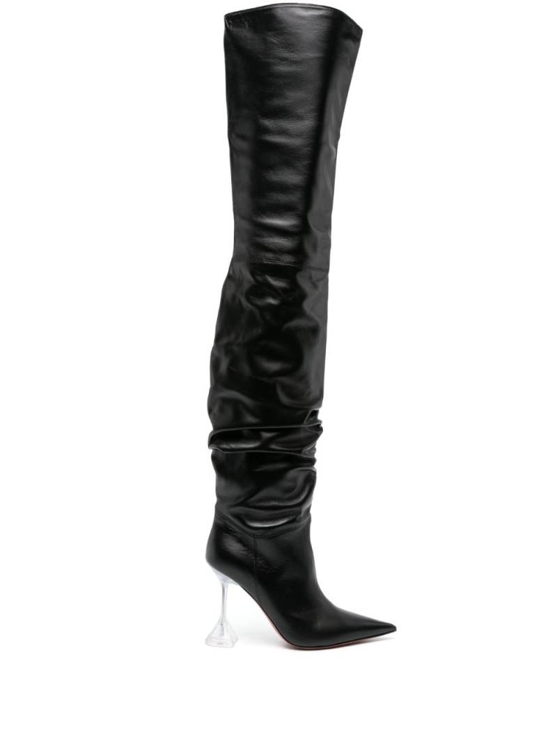 Amina Muaddi Olivia 95mm thigh-high boots - Black von Amina Muaddi