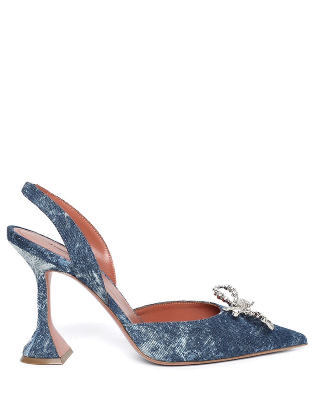 Amina Muaddi Rosie 110mm denim slingback pumps - Blue von Amina Muaddi