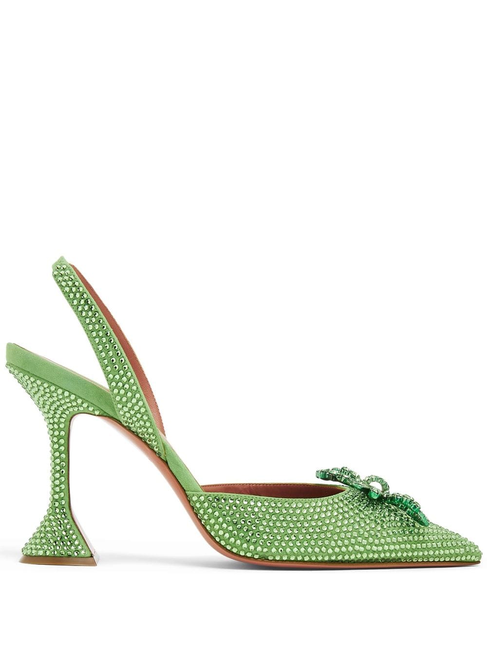 Amina Muaddi Rosie 95 crystal-embellished suede pumps - Green von Amina Muaddi