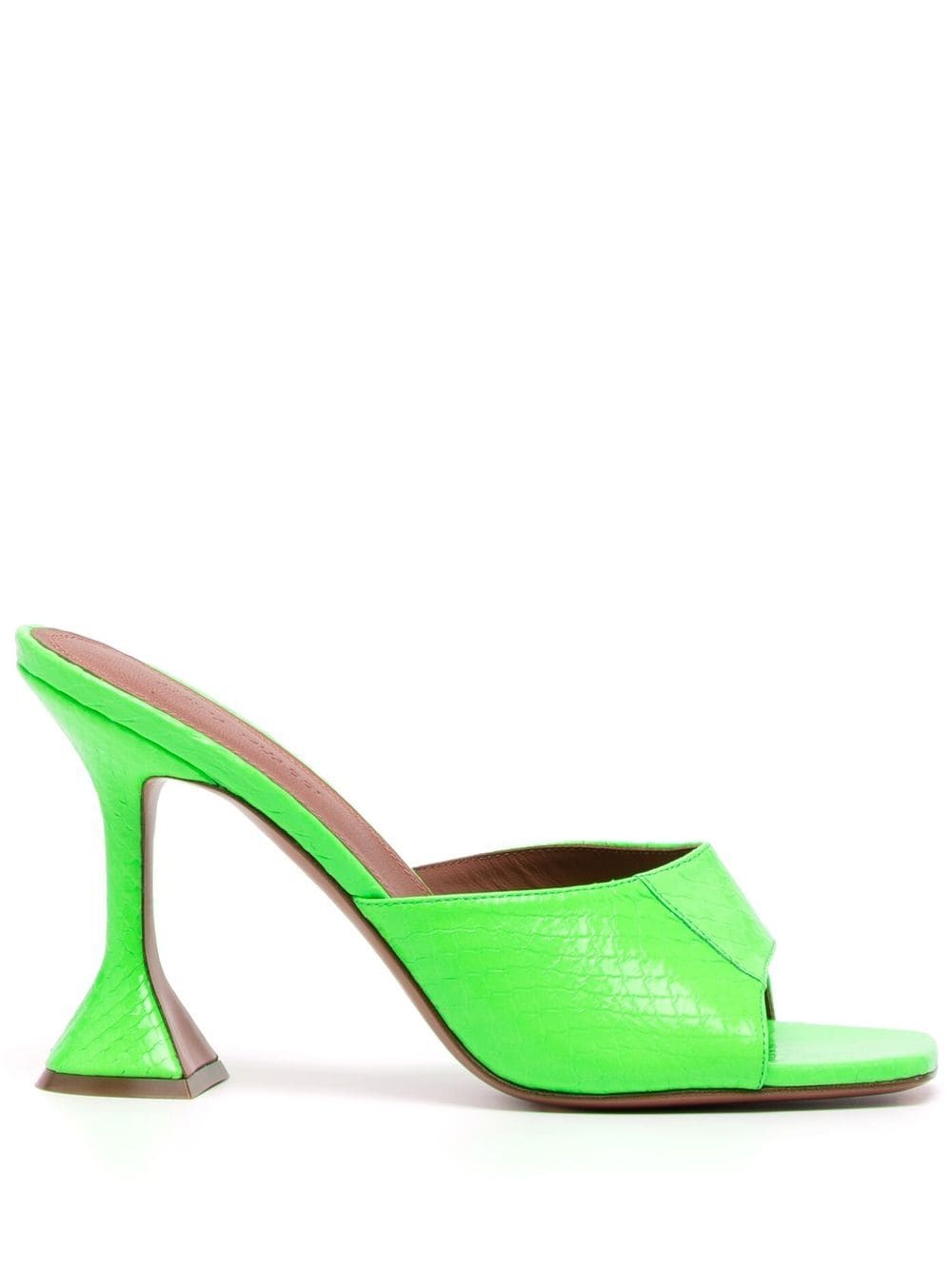 Amina Muaddi calf-leather square-toe mules - Green von Amina Muaddi