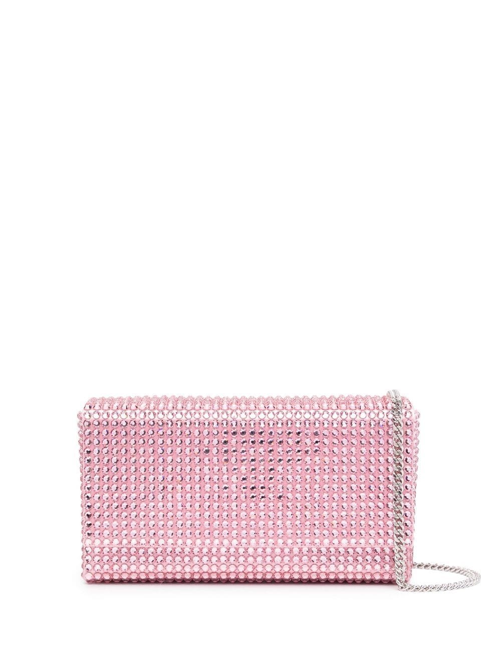 Amina Muaddi mini Paloma crystal-embellished clutch - Pink von Amina Muaddi