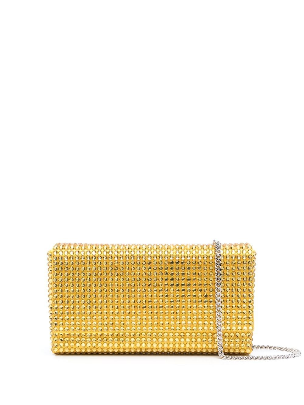 Amina Muaddi mini Paloma crystal-embellished clutch - Yellow von Amina Muaddi