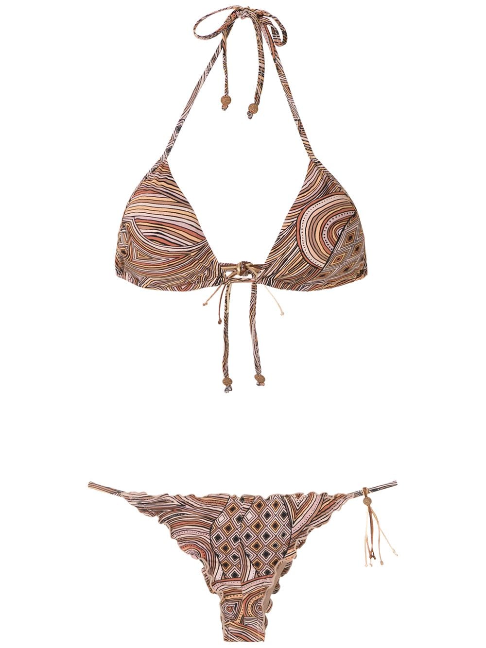 Amir Slama printed triangle bikini set - Multicolour von Amir Slama