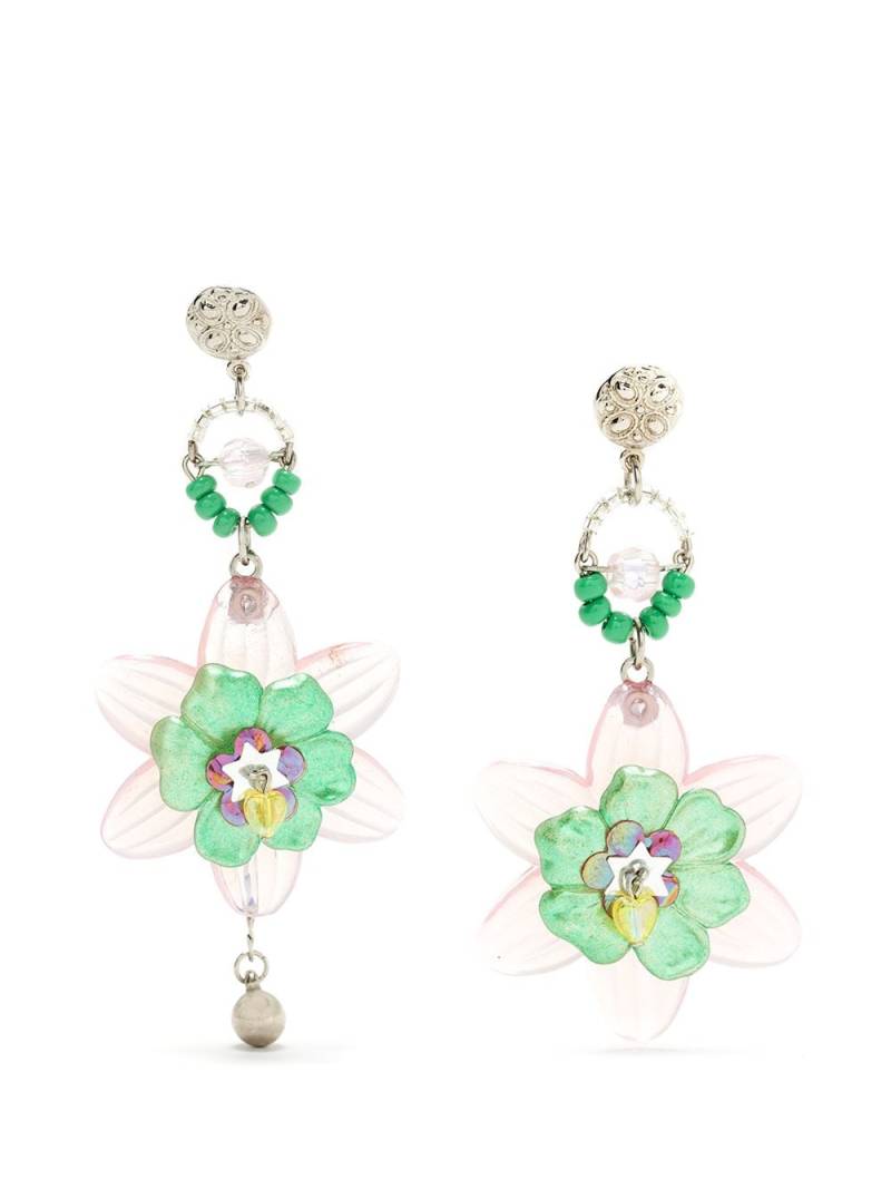 Amir Slama floral asymmetric drop earrings - Pink von Amir Slama