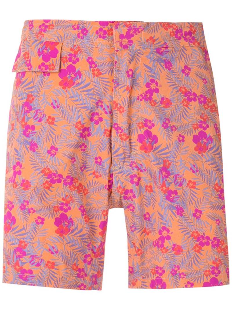 Amir Slama Floral tactel swim shorts - Orange von Amir Slama