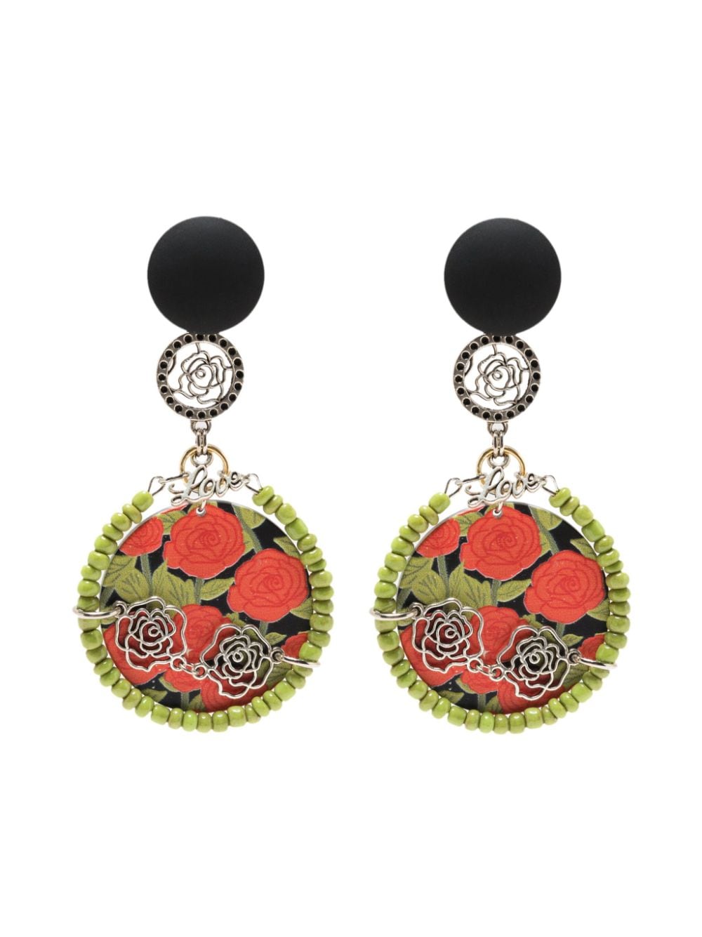 Amir Slama Love floral-print earring - Green von Amir Slama