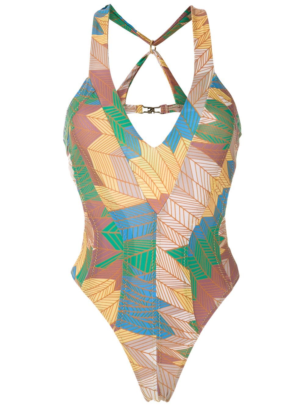 Amir Slama metallic stitching swimsuit - Multicolour von Amir Slama