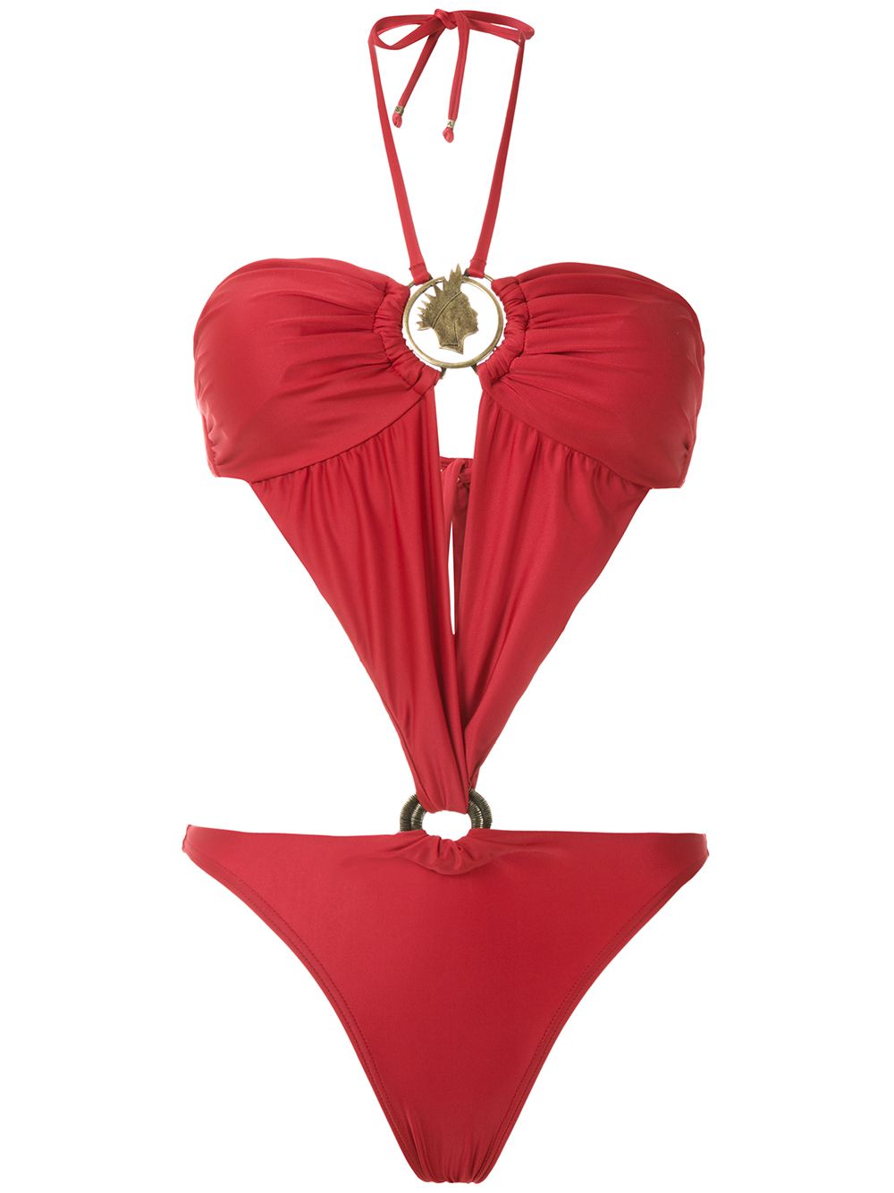 Amir Slama cut out halterneck swimsuit - Red von Amir Slama