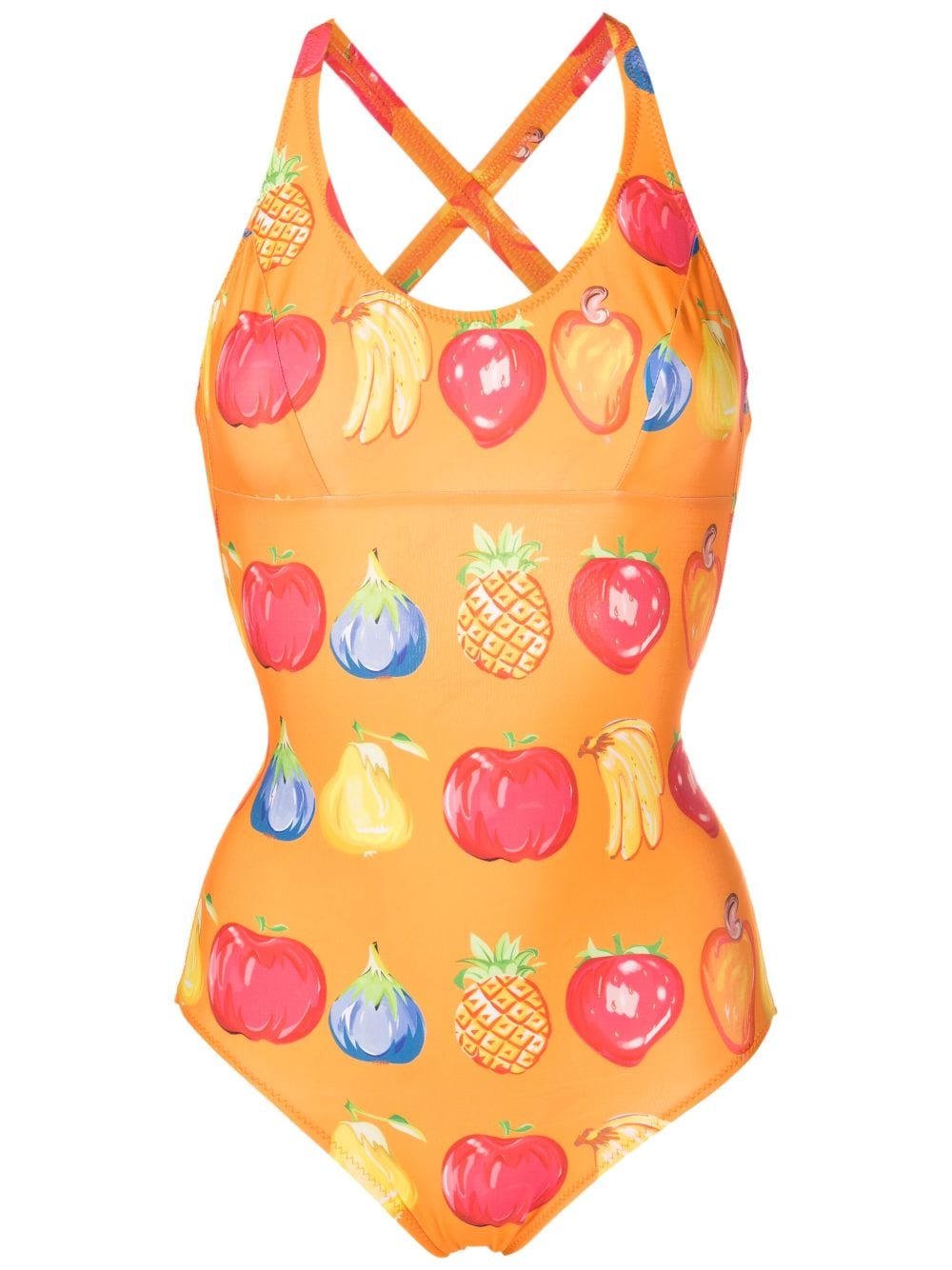 Amir Slama all-over fruit-print swimsuit - Orange von Amir Slama