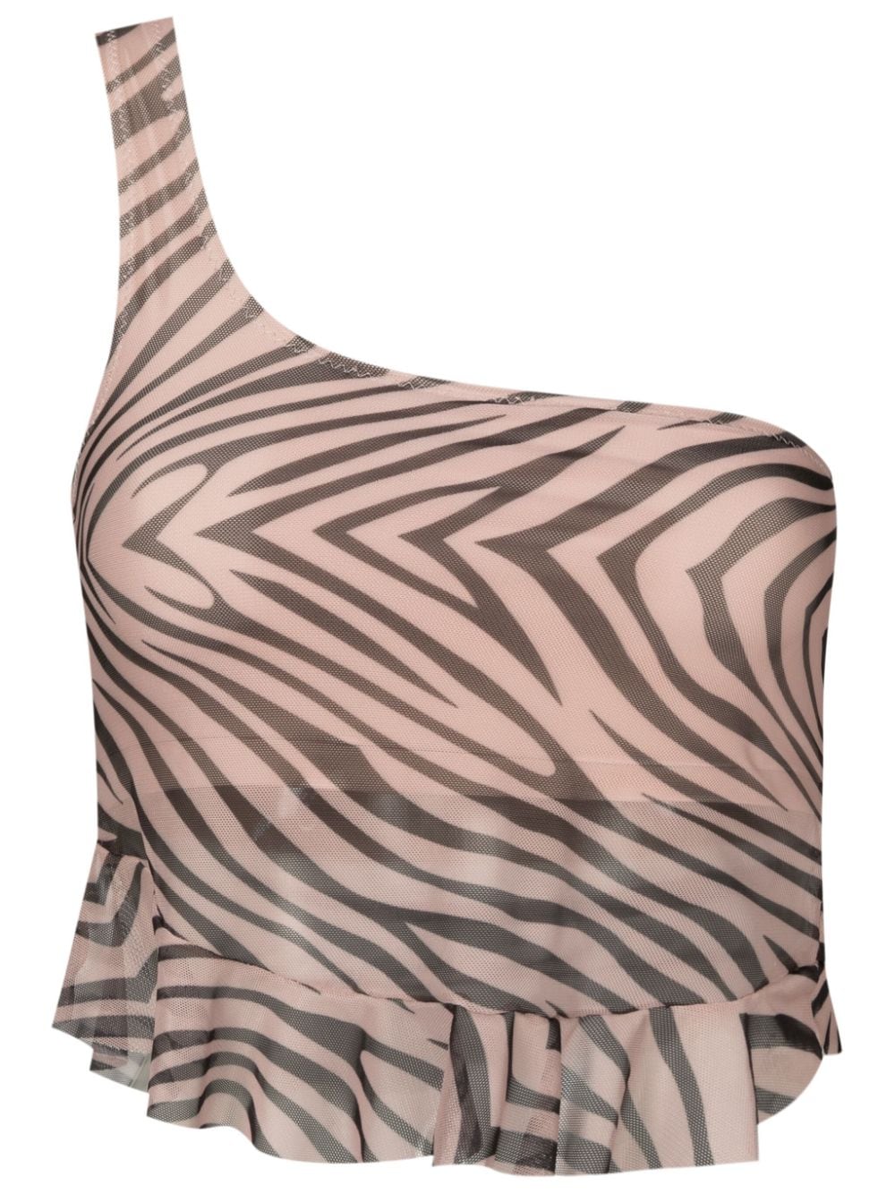 Amir Slama animal-pattern one-shoulder top - Brown von Amir Slama