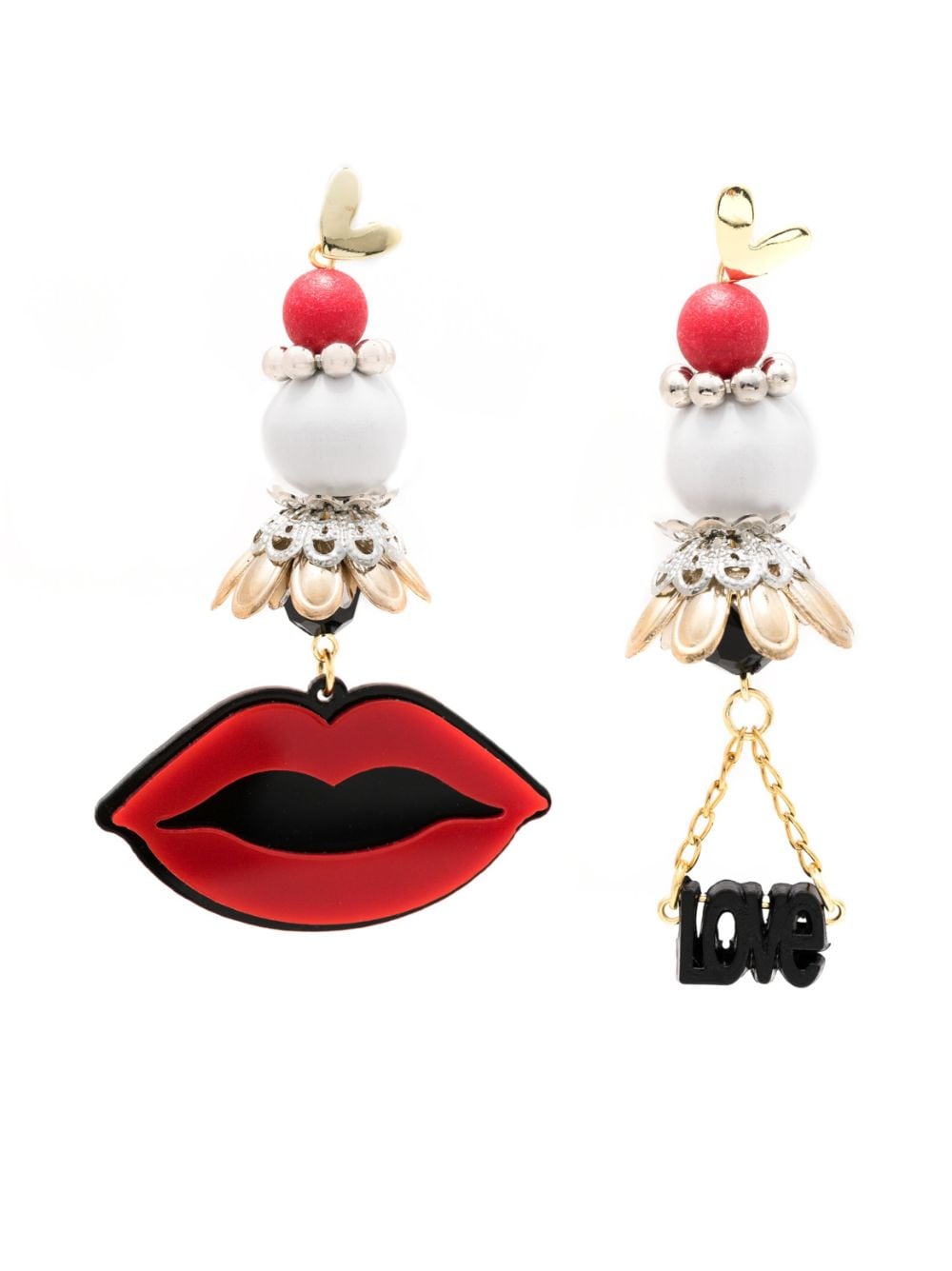 Amir Slama asymmetric drop earrings - Red von Amir Slama