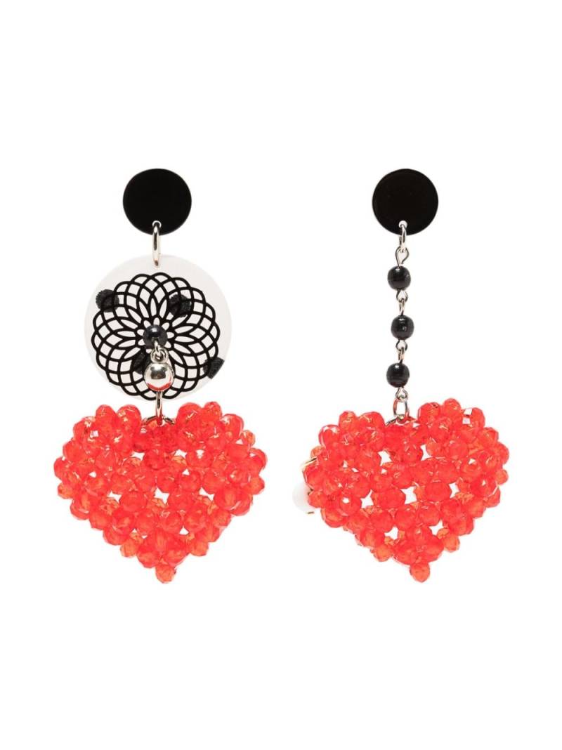 Amir Slama asymmetric heart-charm earrings - Red von Amir Slama