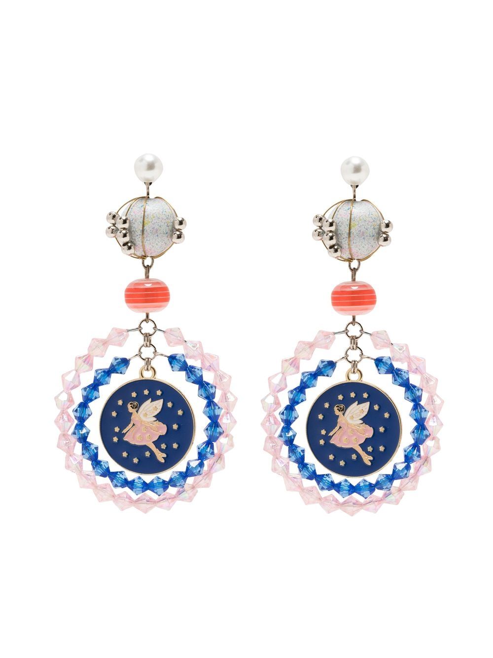 Amir Slama ballerina-motif statement drop earrings - Blue von Amir Slama