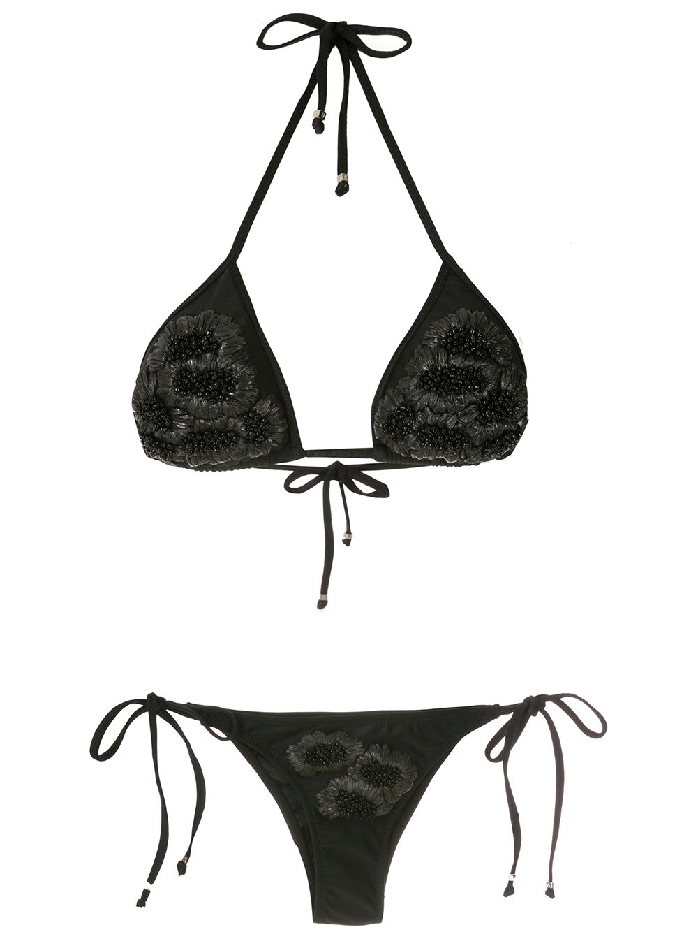 Amir Slama beaded embroidery bikini set - Black von Amir Slama