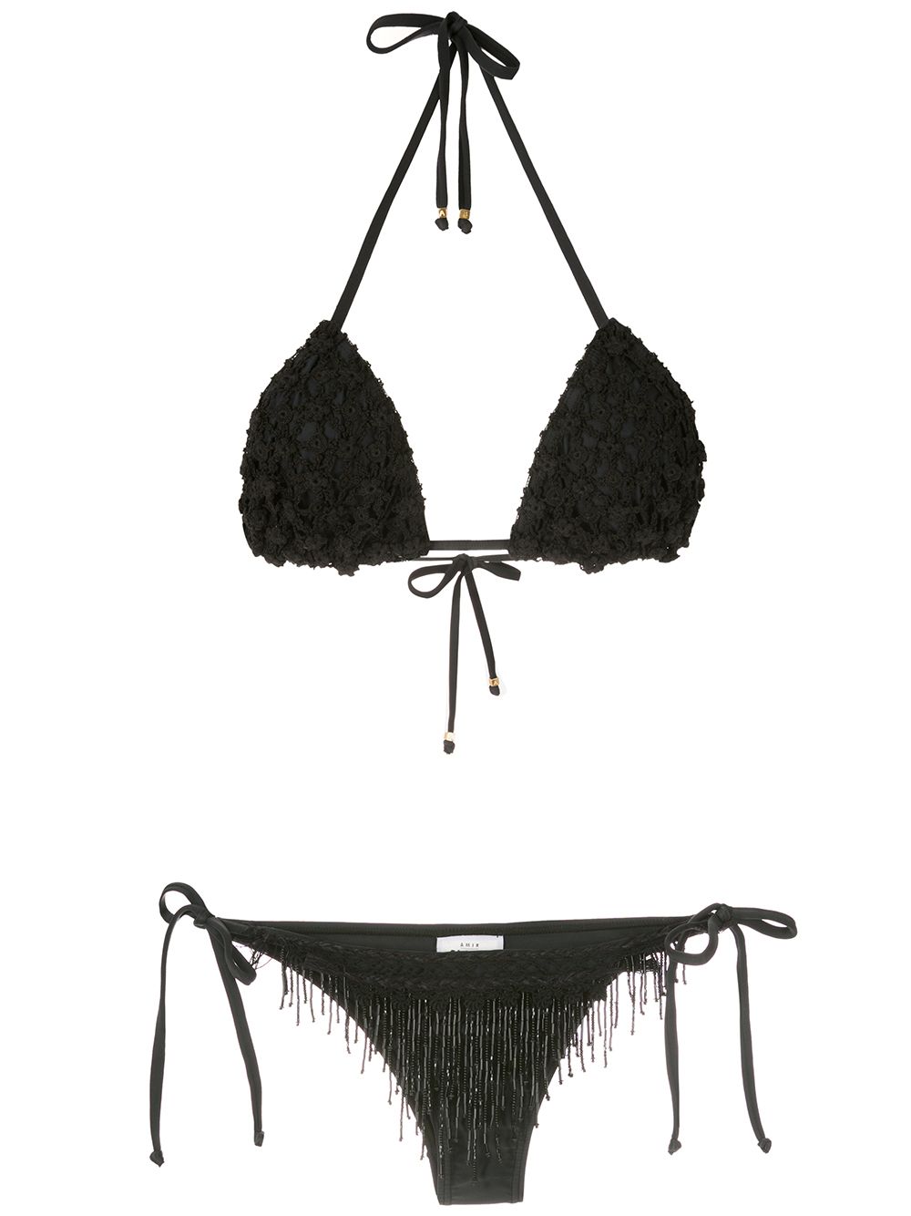 Amir Slama beaded embroidery bikini set - Black von Amir Slama