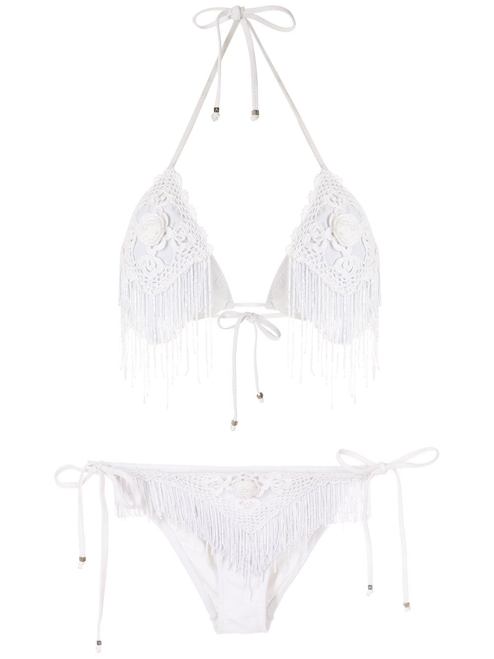 Amir Slama beaded embroidery bikini set - White von Amir Slama